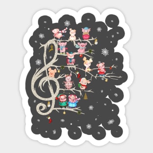 Pig Music Note Design. Sticker